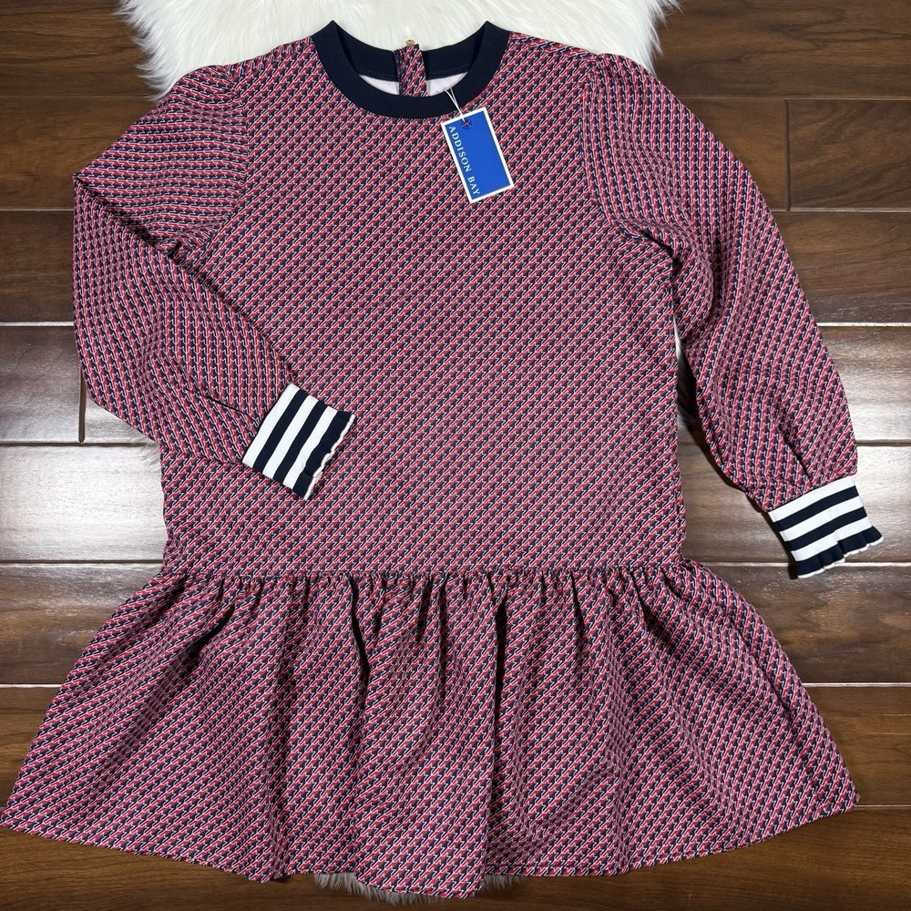 Addison Bay Active Women's Size XL Navy Blue Cherry Stars Vine Dress